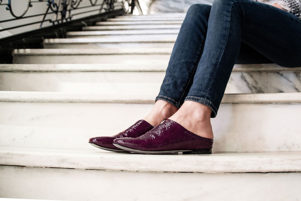 Fondo Naked Feet Slip-On Mule Eggplant